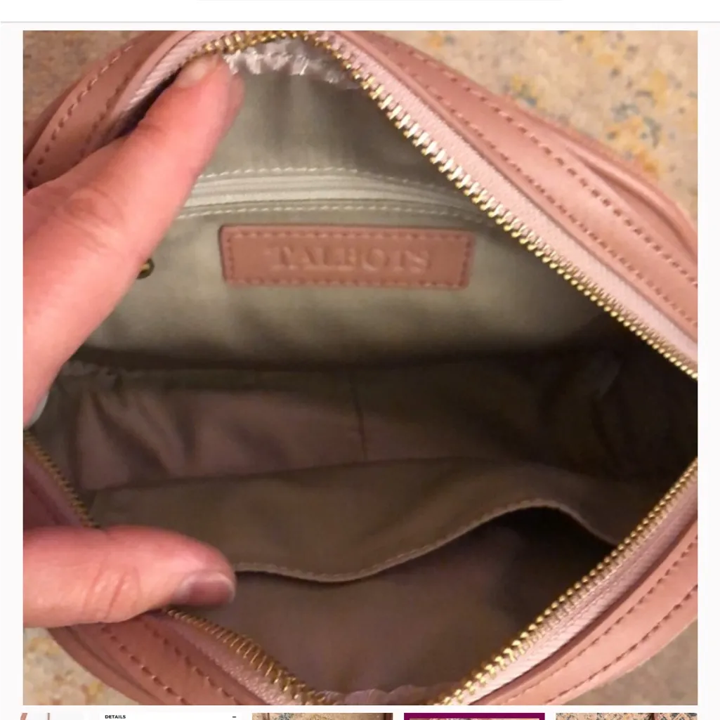 Talbots Pink Rose Suede & Leather Shoulder Purse - Image 14