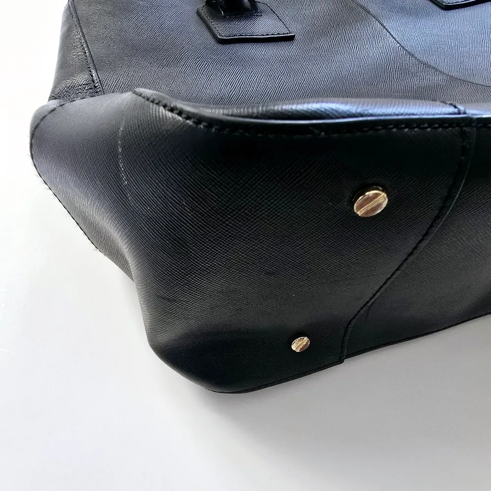 Tory Burch Robinson Double Zipper Leather Black Tote - Image 5