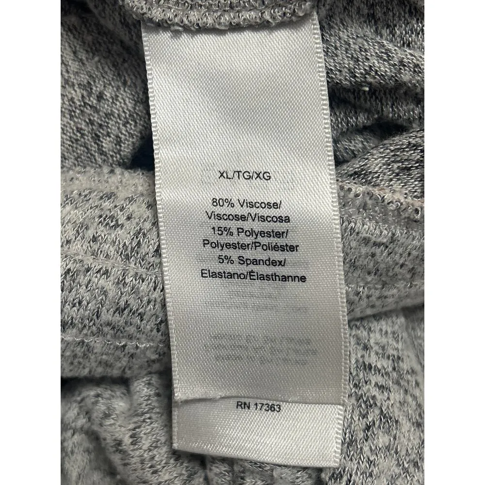 Donna Karan Women's Gray Heather High Waist Wide Leg Lounge Pajama Pants Size XL - Image 5