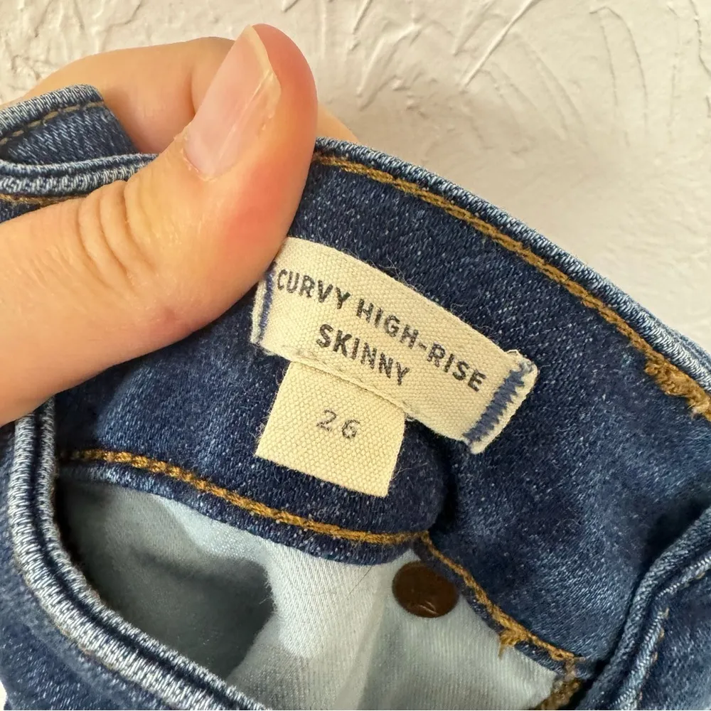 Madewell Curvy High Rise Skinny Jeans Womens 26 Blue Denim Zip Fly Casual Ankle - Image 8