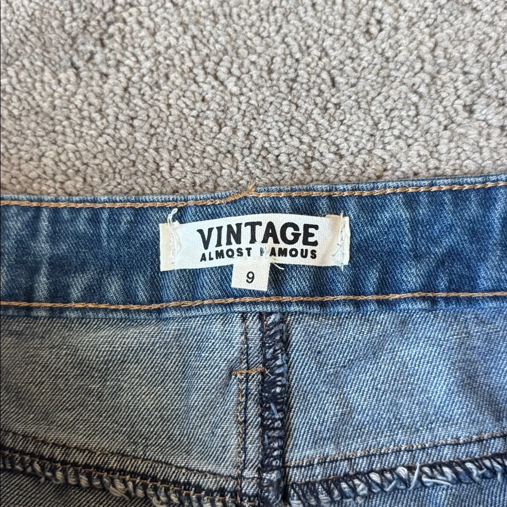 Almost Famous Vintage Distressed Patchwork Jeans SIZE 9 - Image 3