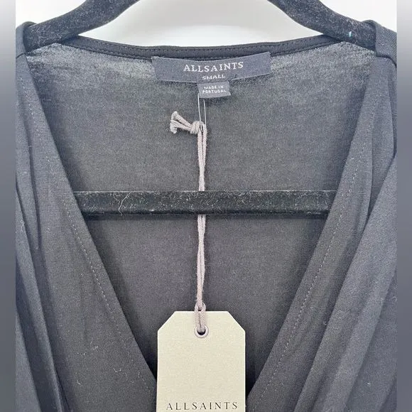 All Saints‎ Women's Black Jayda Jersey Dress Soft Stretchy Size small - Image 5