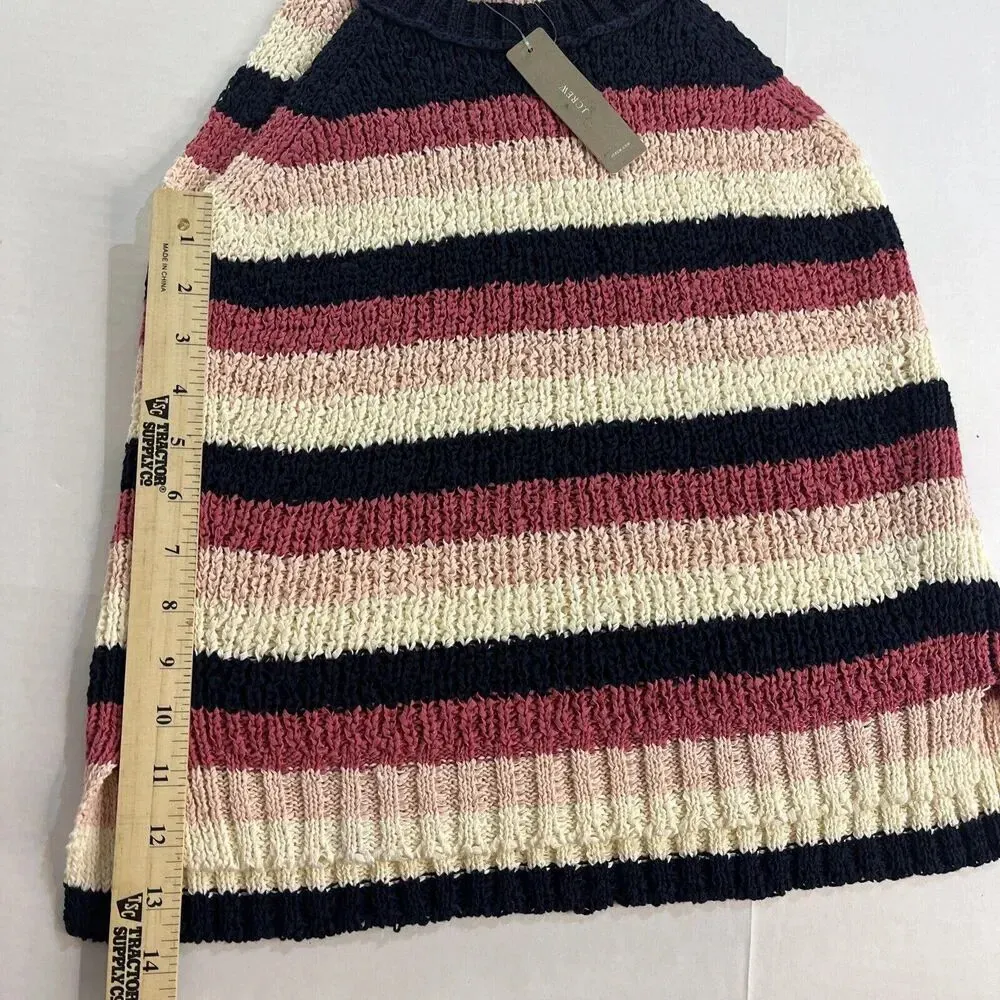 NEW! J. Crew Sweater Tank Stripe Navy Blue Rose Pink Ivory Sz XS Fall Winter - Image 2