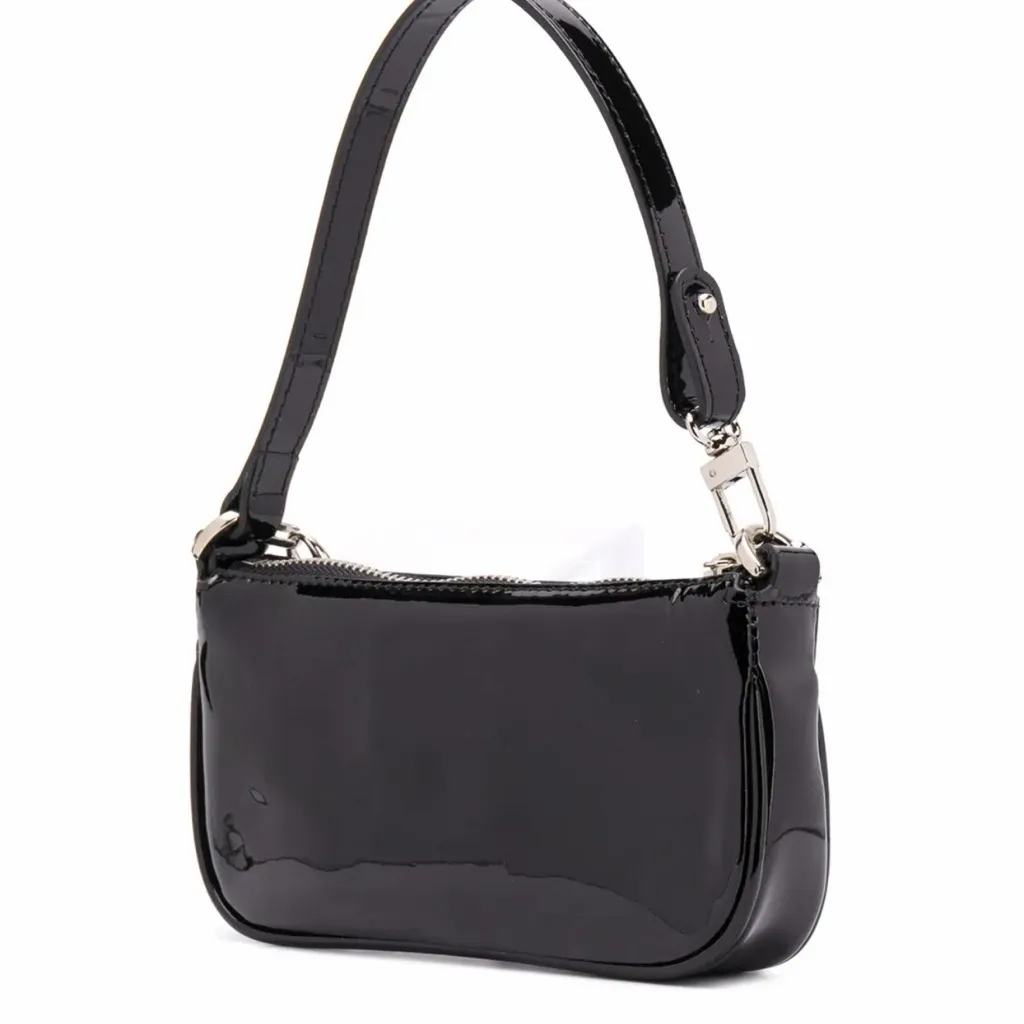 BY FAR Black Patent Leather Mini Rachel Handbag - Image 4
