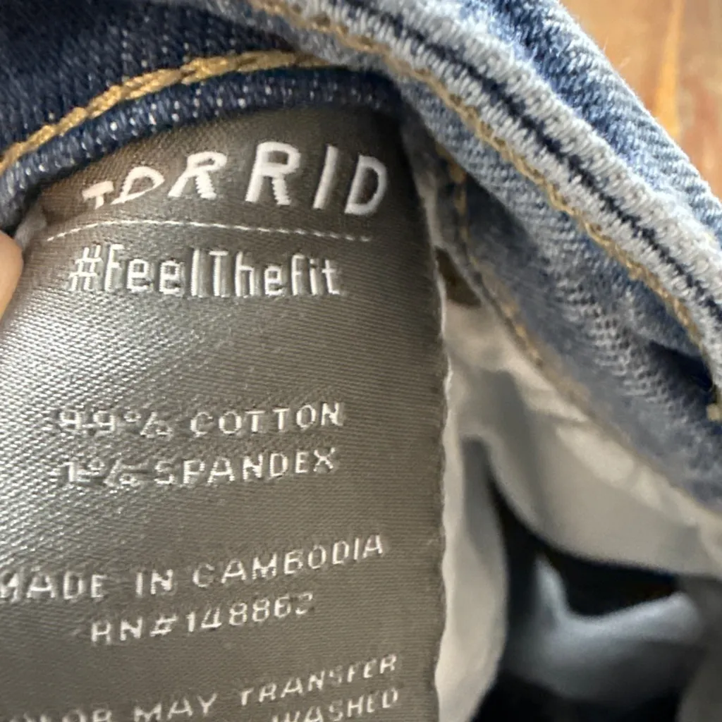 Torrid Blue Distressed Jean Shorts #feelthefit Classic Denim Size 14 - Image 7