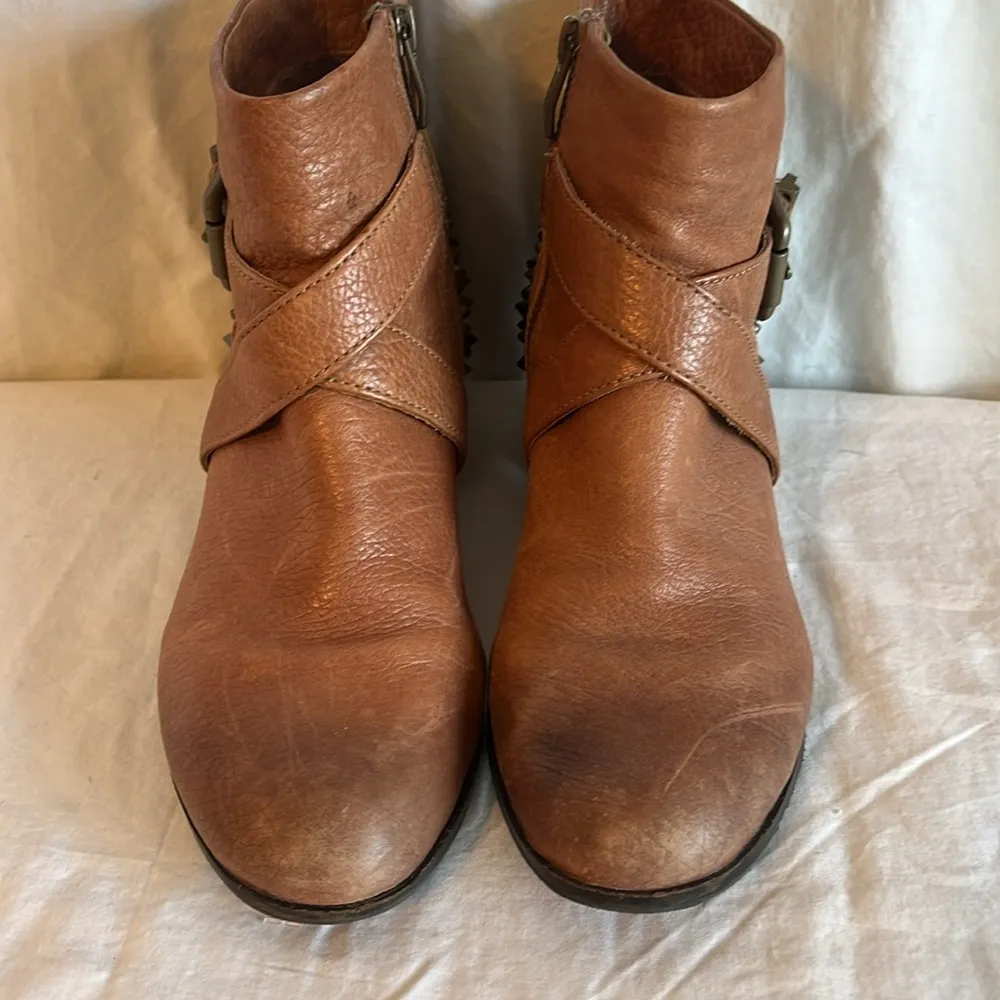 Marcin Leather Harness Buckles Studded Ankle Boot - Image 4