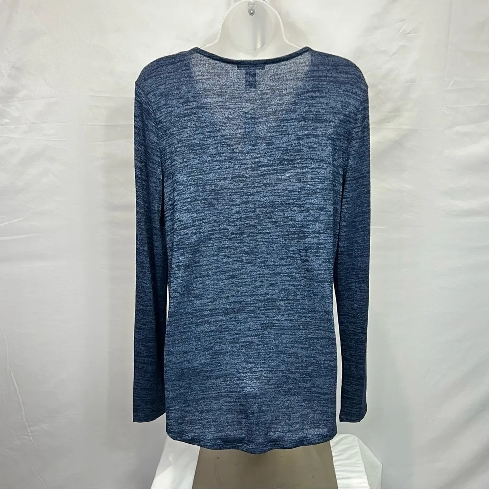 Gap Women’s Gothic Faux Wrap Pullover Sweater Navy Blue Size M - Image 2