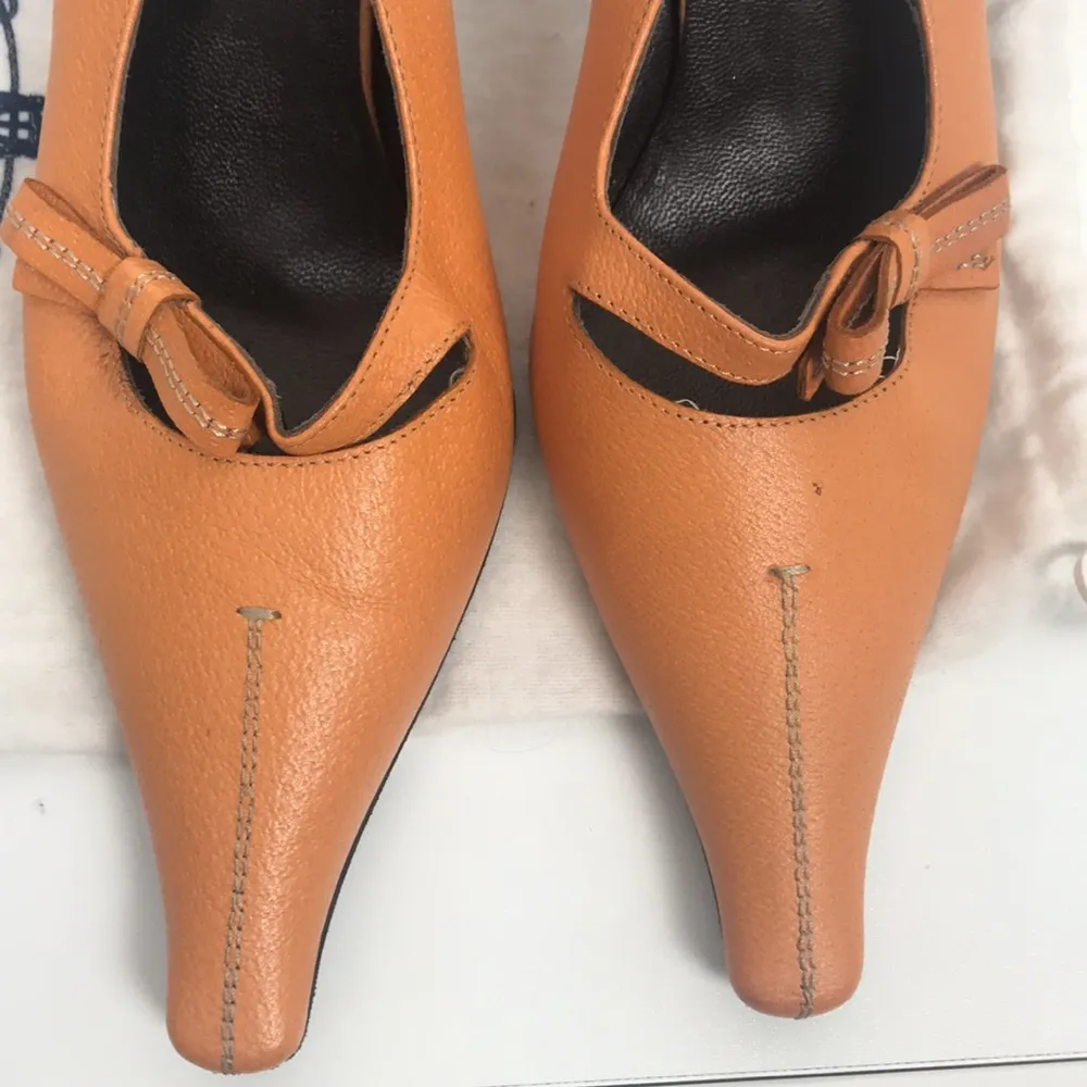 slingback kitten heels, light orange 36 1/2/ US Size 6 - Image 2