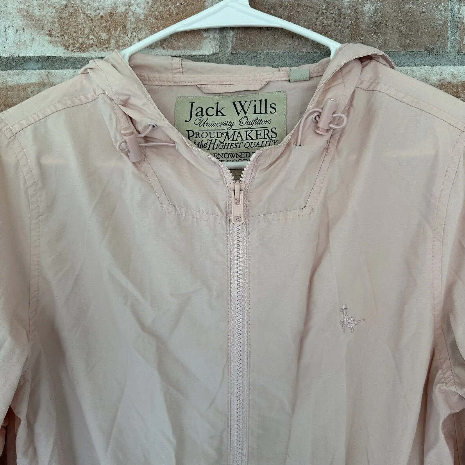 Jack Wills Hooded Zip Up Spring Jacket Size 6 Pink - Image 3