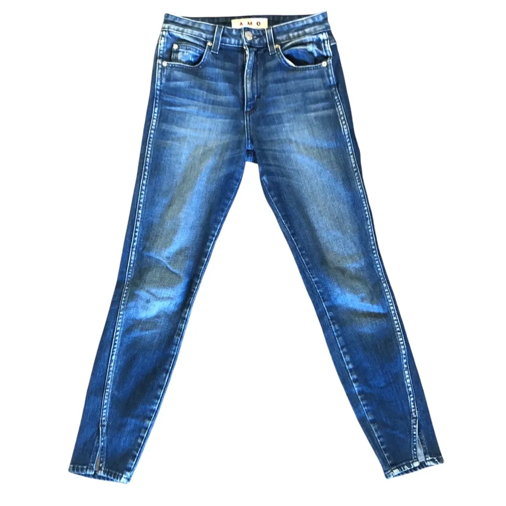 C AMO Twist Dark Vintage Blue Wash Women Mid Rise Ankle Jeans Size 25 NWOT - Image 5