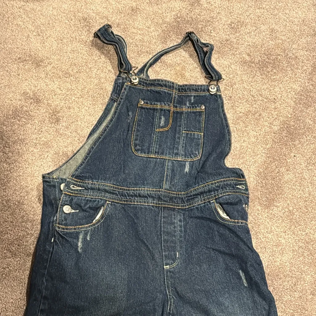 Jordache Distressed Denim Overalls SIZE XL - Image 4