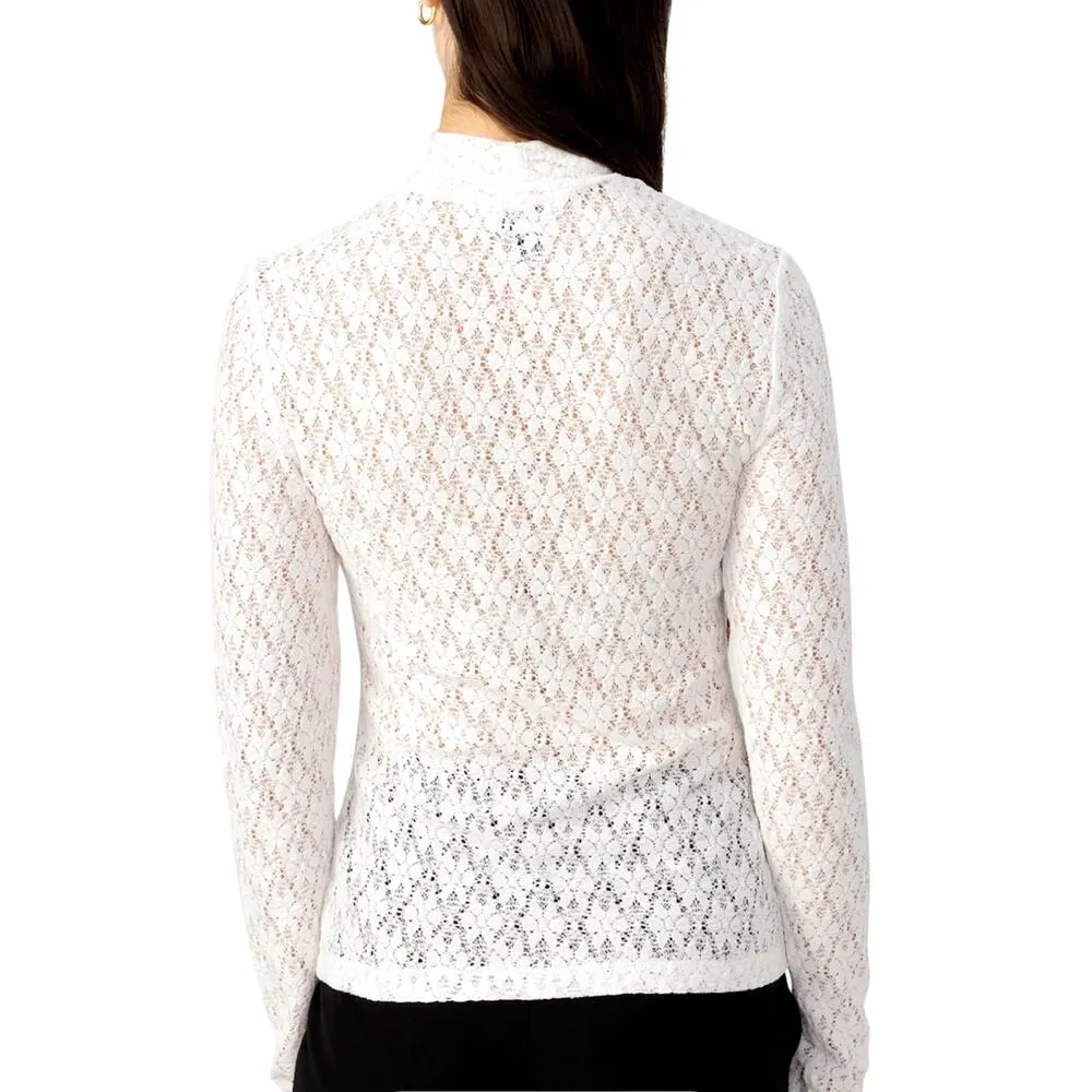 Sanctuary Long Sleeve Boat Neck Lace Long Sleeve Top Size S - Image 5