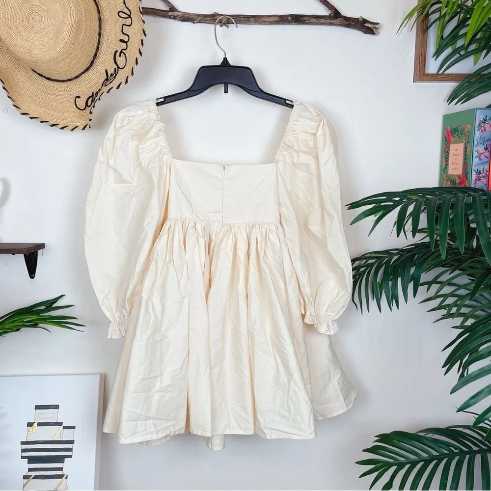 J.ing Nude Babydoll Cotton Mini Dress Tan Size M - Image 3