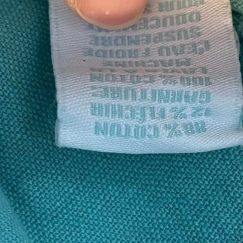 April Cornell Size S Camelia Duster Ruffled Teal Pockets Boho Cotton Flax Green - Image 6