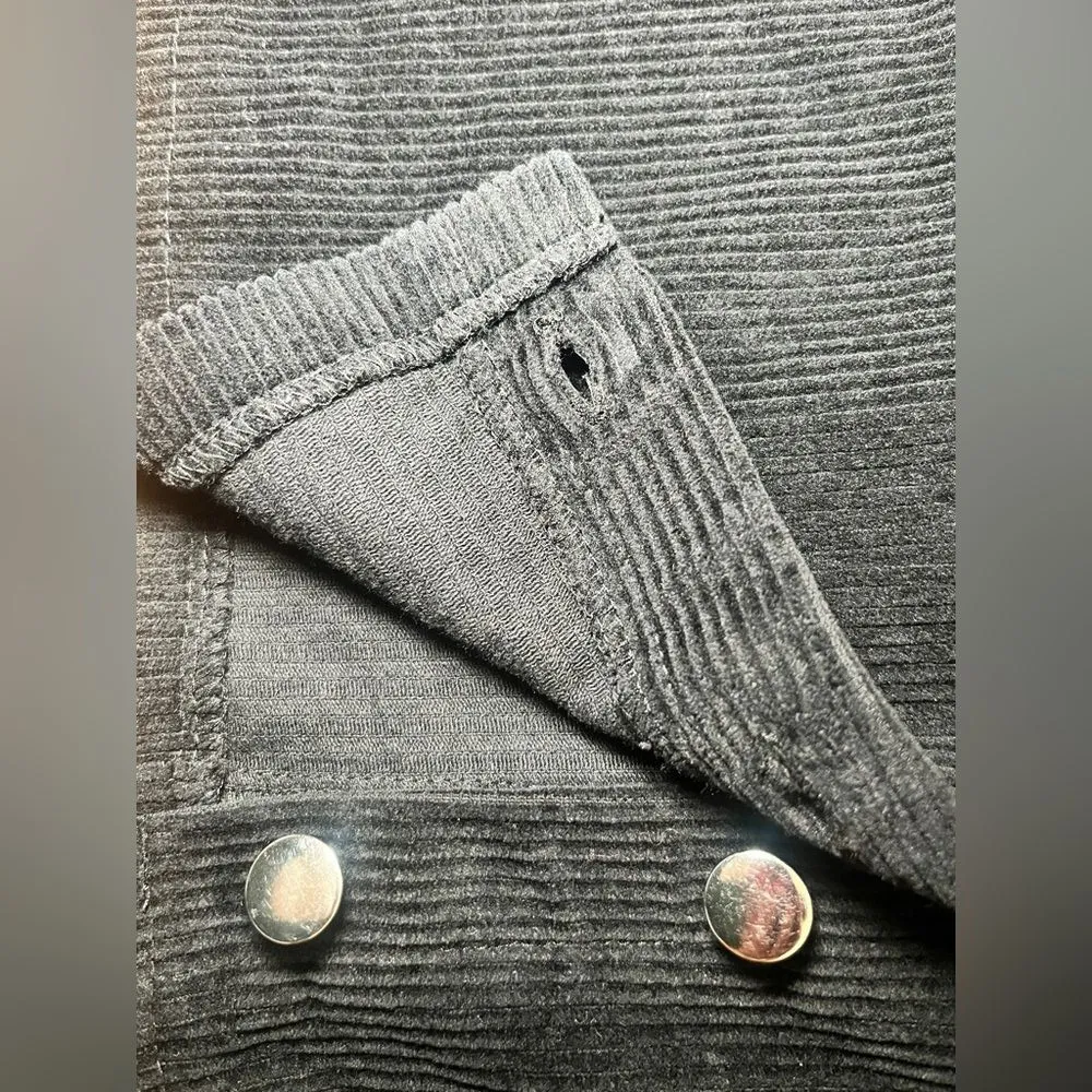 Mi Ami black corduroy overall dress with pockets Size XS - Image 7