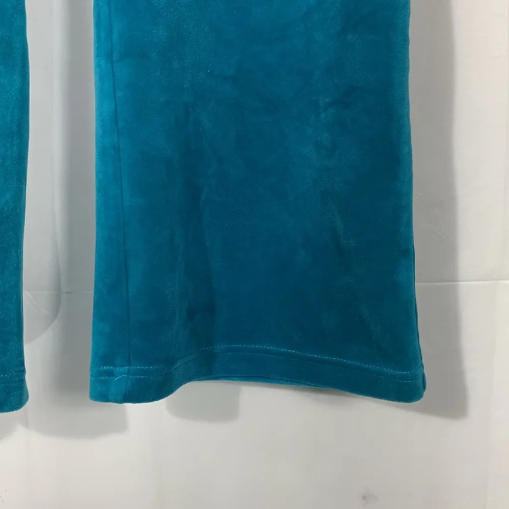 Peacock Green Velour Classic Logo Track Pants Joggers Size XL - Image 7