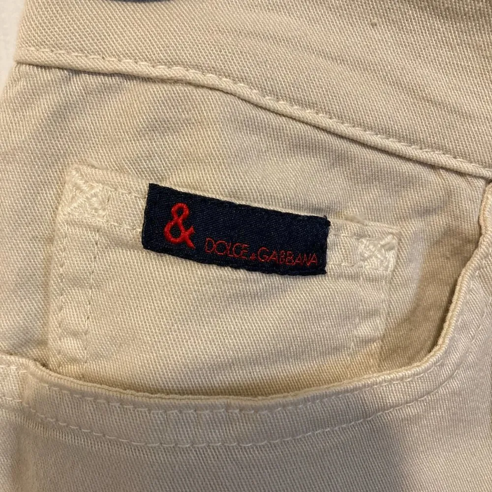 Dolce & Gabbana women's size 40 IT stretchy boot cut tan khaki pants 24x32 25x32 - Image 3