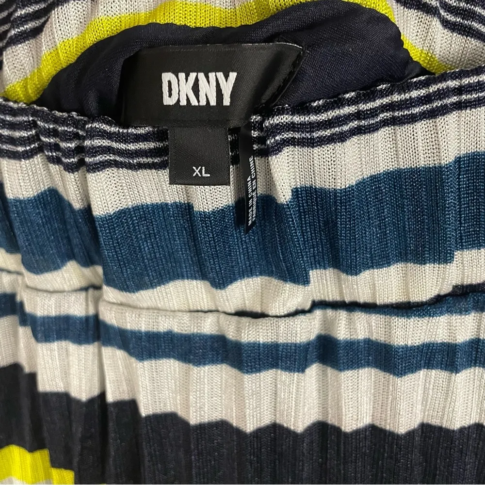 Dkny striped pleated midi skirt elastic waist women’s Size XLarge multicolor - Image 4