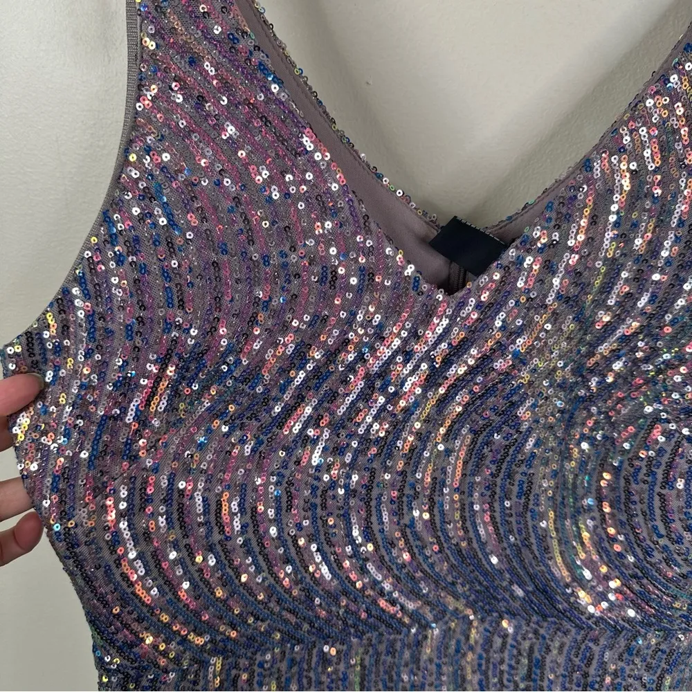 Nightway Dress Womens 12 All Over Sequins Floor Length Formal Gown - Image 7