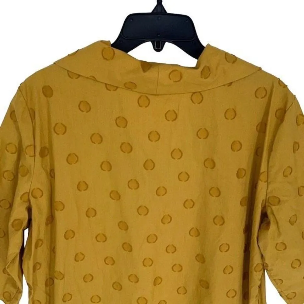 RTW Charleston Womens Polka Dot Print Shirt Dress Mud Size‎ XL Gold - Image 4