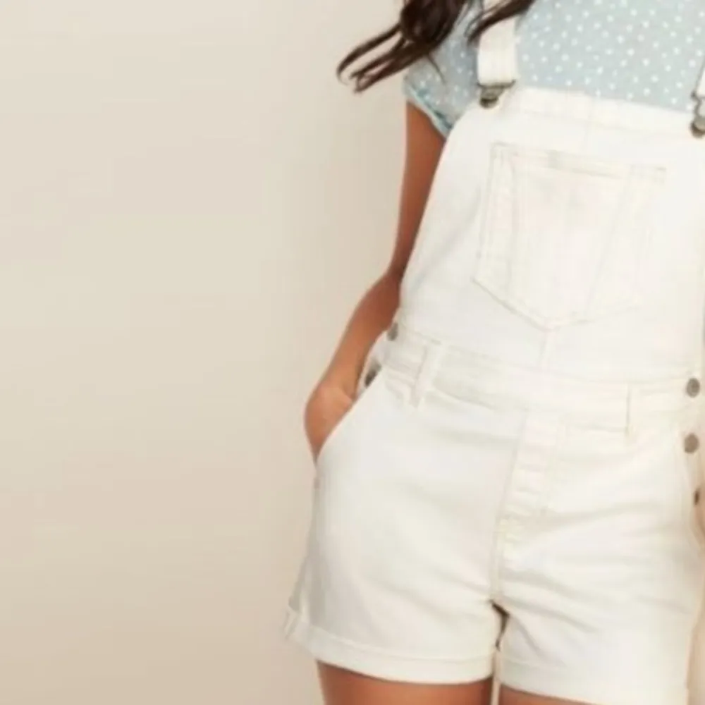 Old Navy Off White Jean Shortalls - Image 4