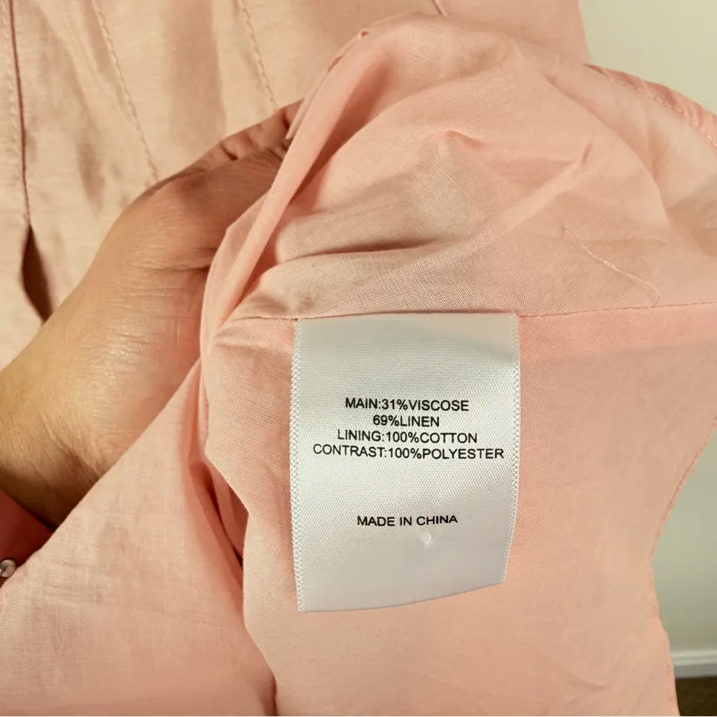 Aje. Dusk Knot Puff Sleeve Mini Dress in Blush Pink Size 4 - Image 10