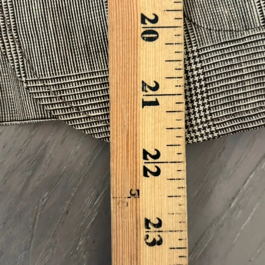 Vintage 90s MaxMara 100% Linen Blazer Sz 2 Made in Italy Brown Check Old Money - Image 6