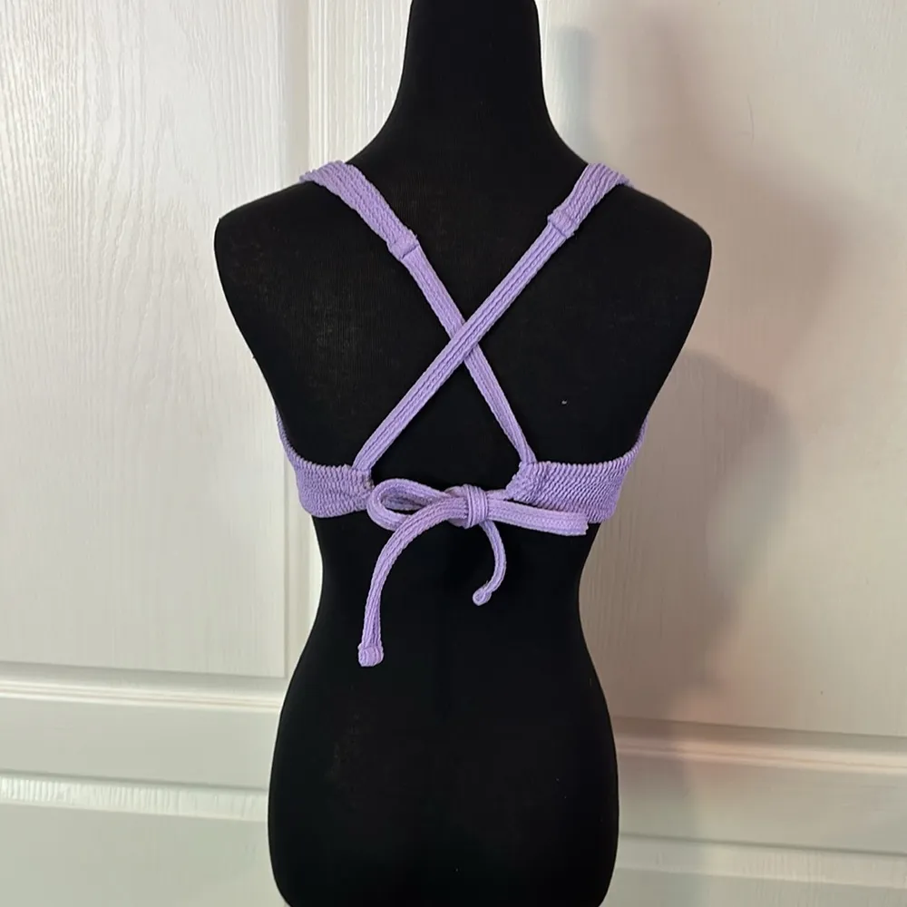 SHADE SHORE LAVENDER PURPLE CRINKLED UNDERWIRE BIKINI TOP - Image 2