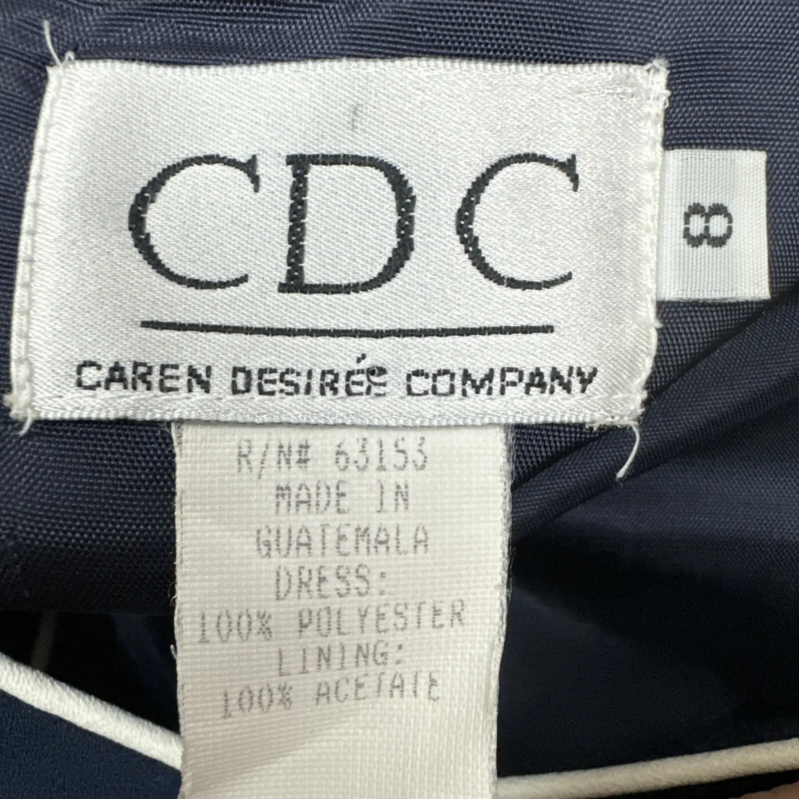 CDC Caren Desiree Company Blue "Little Black Dress" [Size 8]‎ Sleeveless, Lined - Image 2