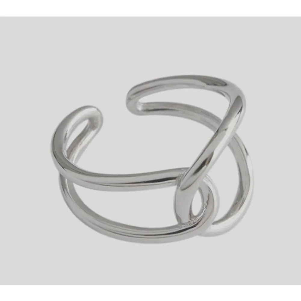 NEW Unisex Minimalist Knot 925 Silver Ring,‎ Adjustable - Image 6
