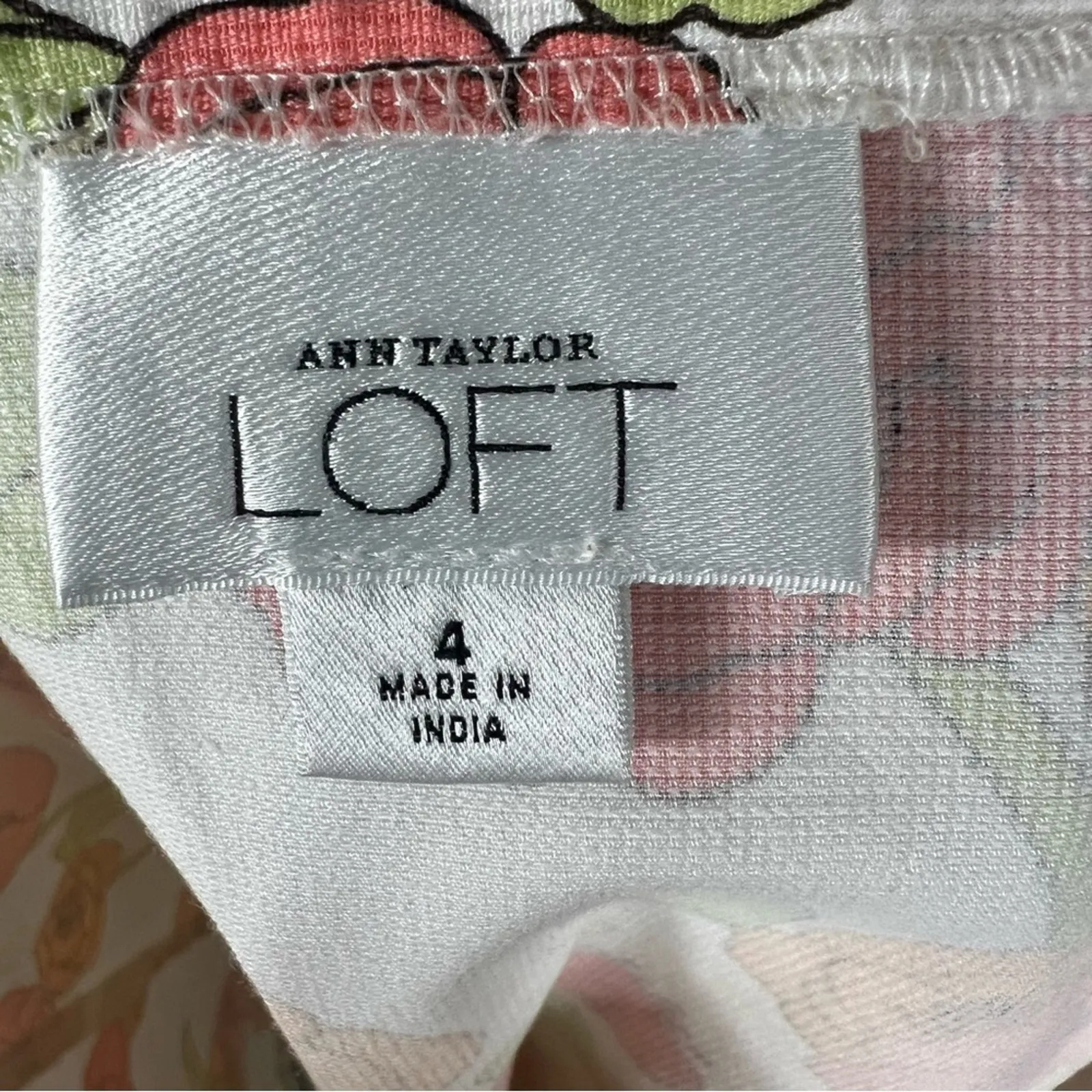 Ann Taylor LOFT Mini Skirt Womens 4 White Floral Pinwale Corduroy Mod Quirky Y2K - Image 5