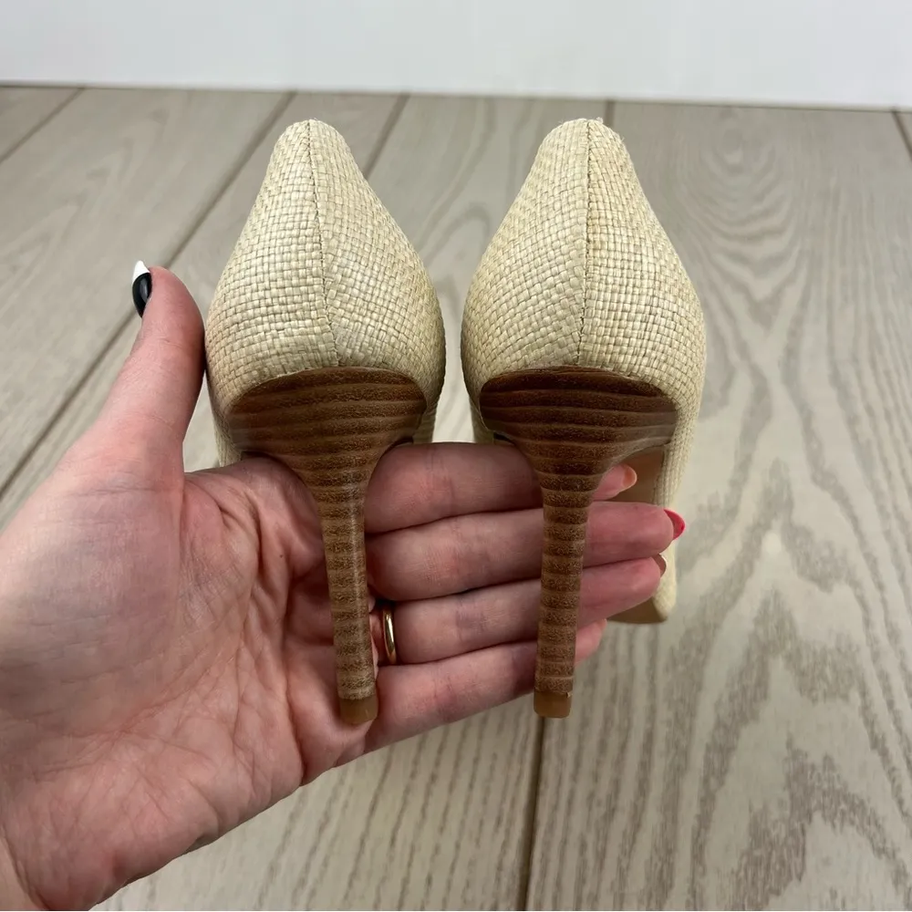 Marc Fisher LTD Women's Salley Woven Pointed Toe Pump 6M Medium Natural $130 - Image 6