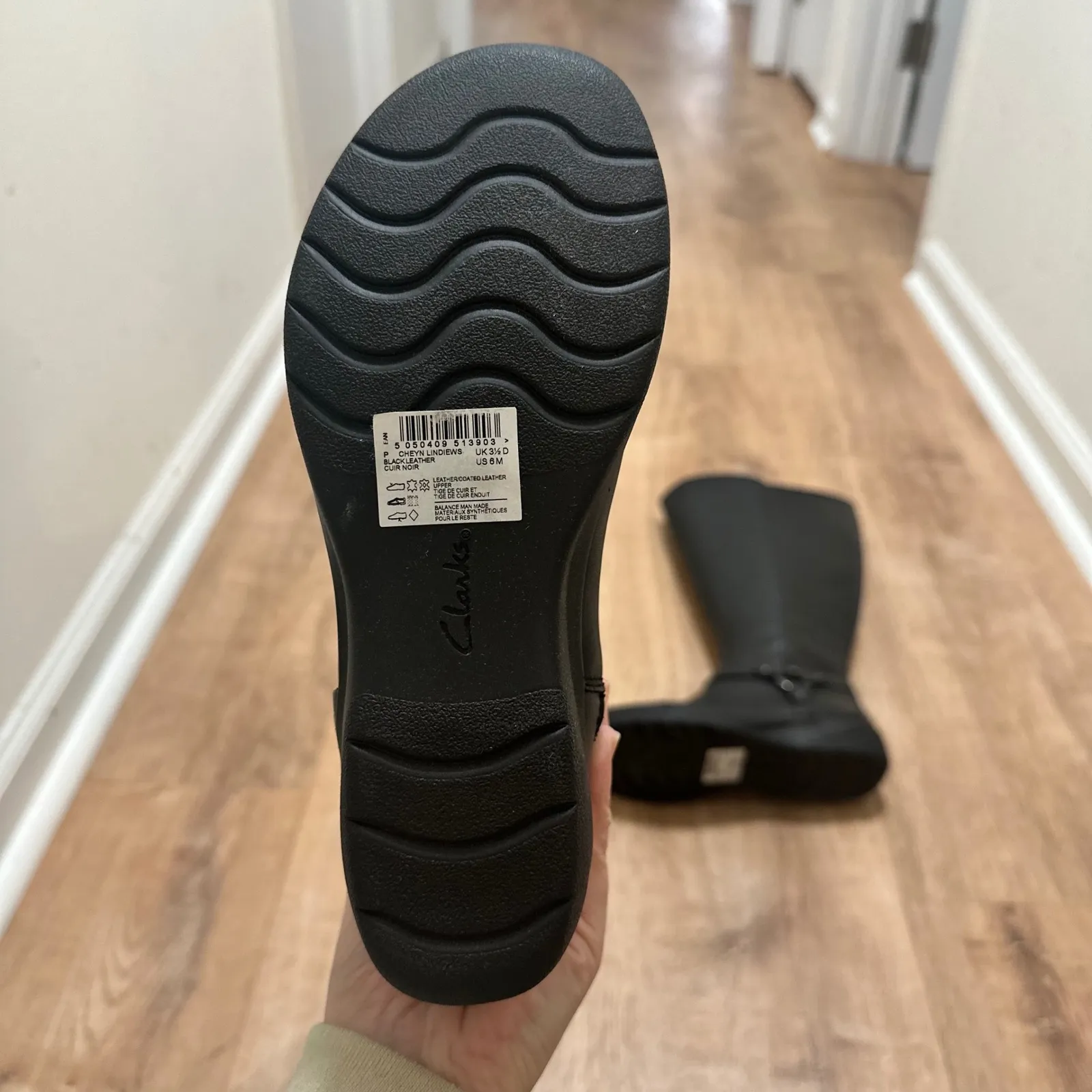 Clarks | Women's NEW Cheyn Lindiews Black Leather Knee High Boots, Size 6M - Image 5