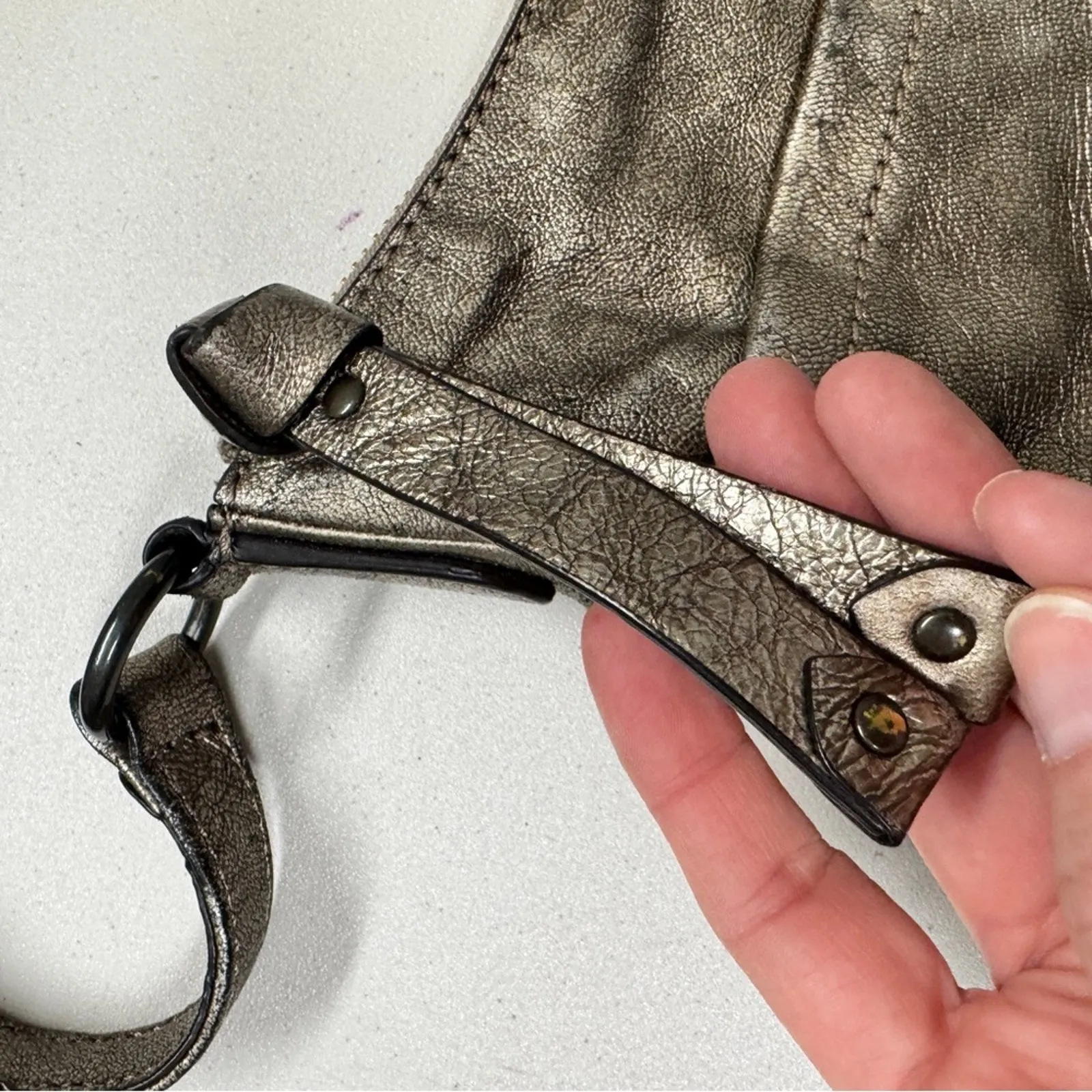 Frye Gold Leather Melissa Crossbody Handbag Bag Purse Womens Classic Small - Image 5