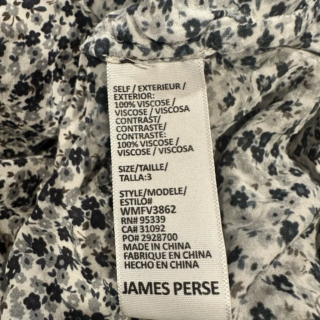 James Perse Black Blue White Ditzy Floral Blouse 3 - Image 8