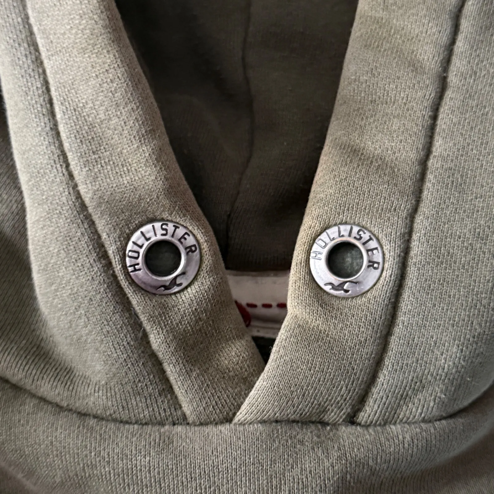 Hollister Hoodie Small Olive Green Southern California Surf Embroider Letter Y2K - Image 11