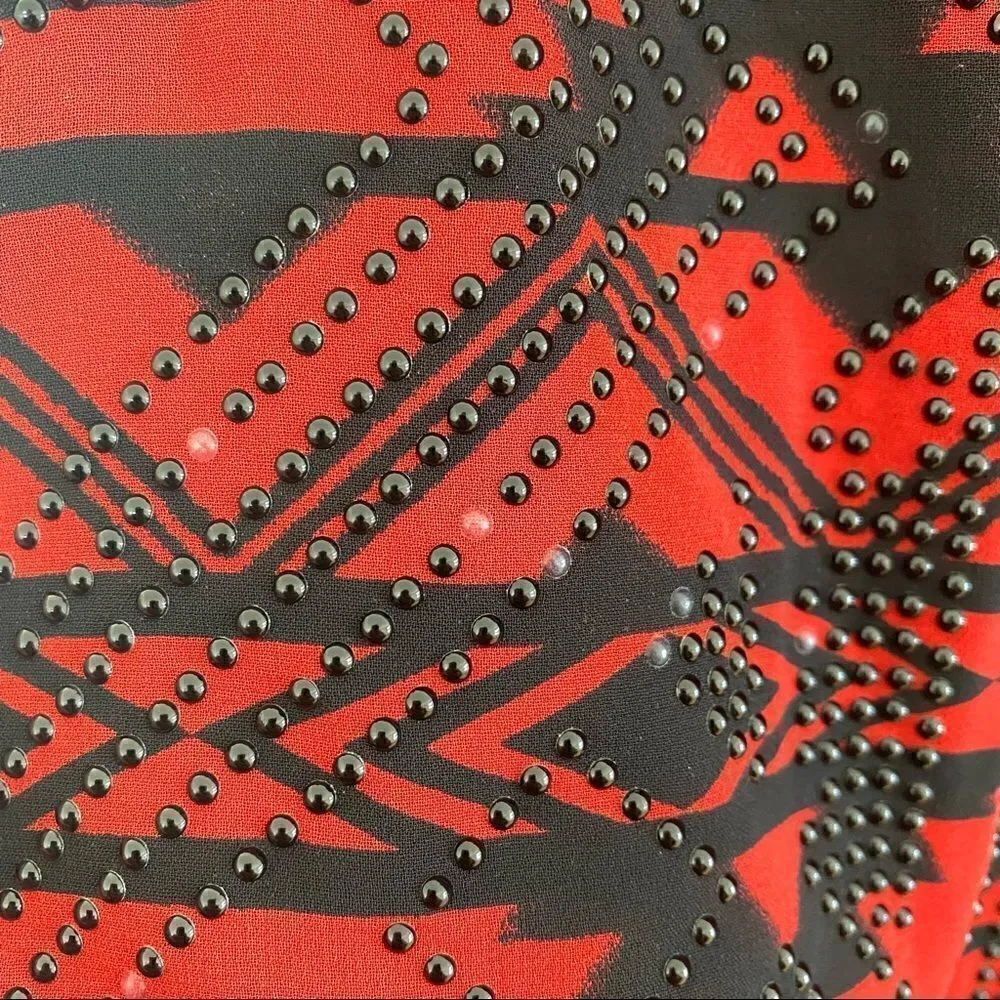 Express XS southwestern multi color beading black red sleeveless crew neck - Image 5