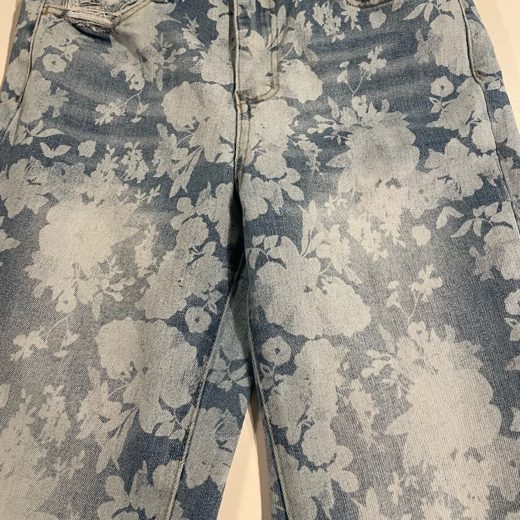 Alter’d State Jean Women 29 Blue Dream Lover Flare Bell Bottom Floral Boho Denim - Image 9