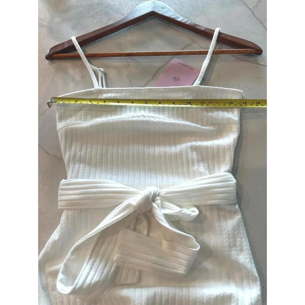 NWT Hello Molly Ways I Loved You Knit Midi Dress White Ribbed Women’s size 4​ - Image 10