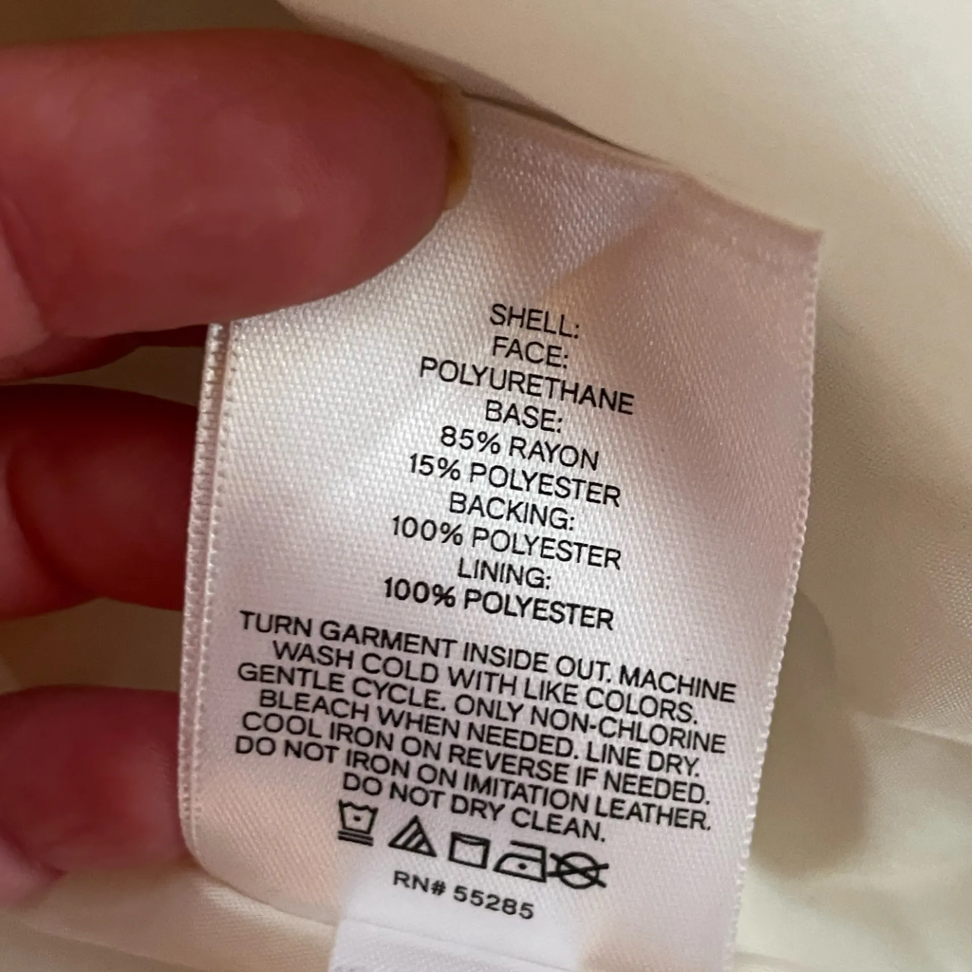 Express Moto Jacket Off White Faux Leather Size Medium - Image 9