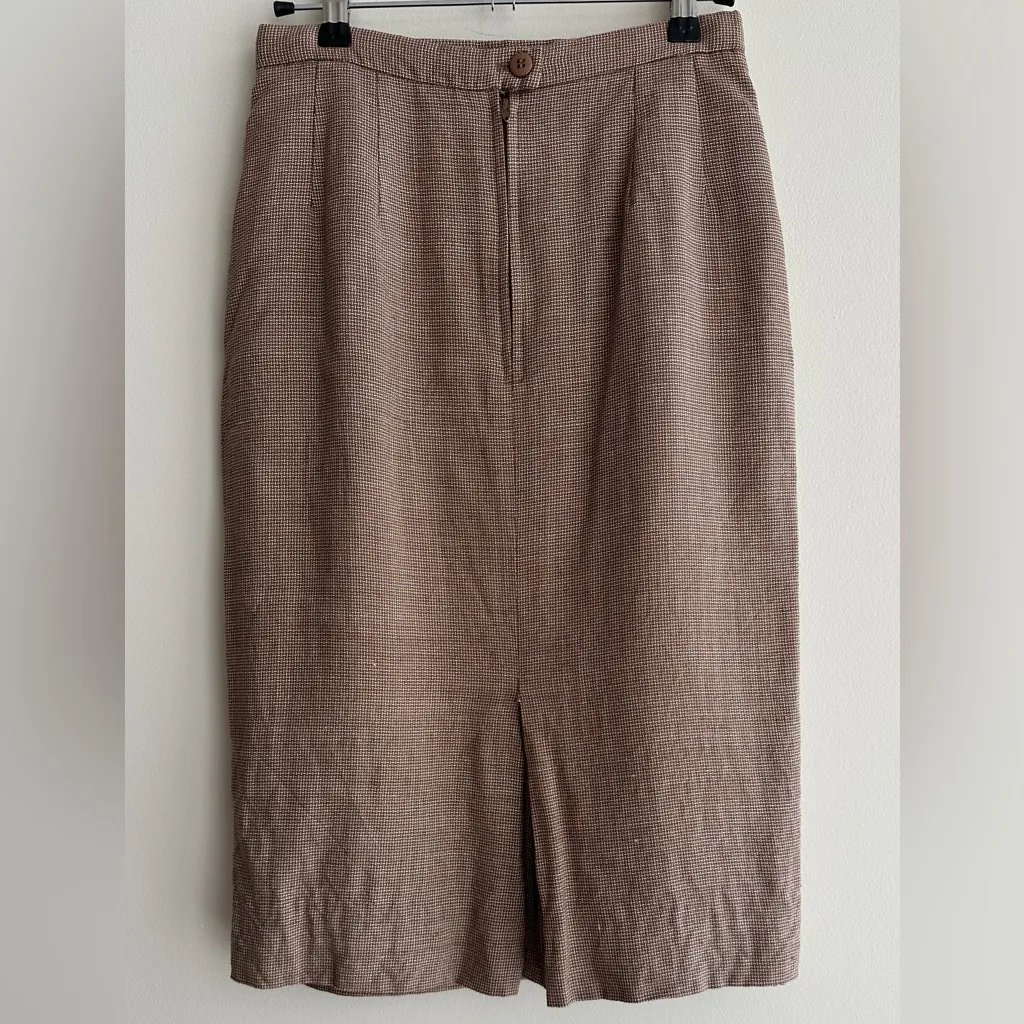 Christian Dior 1980’s Suit Pencil Skirt, Brown, Size 4 - Image 11