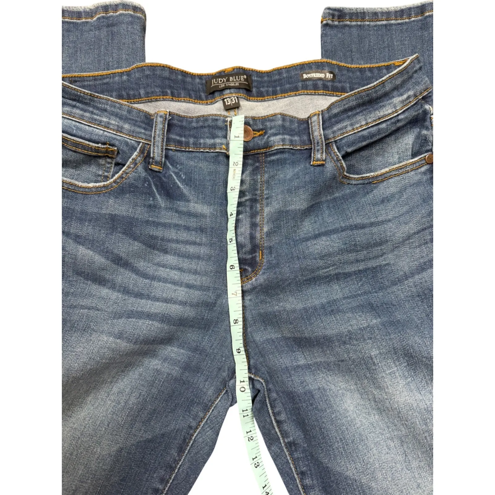 Judy Blue Women's Distressed Boyfriend Fit Jeans Blue Size 13 31 - Image 7