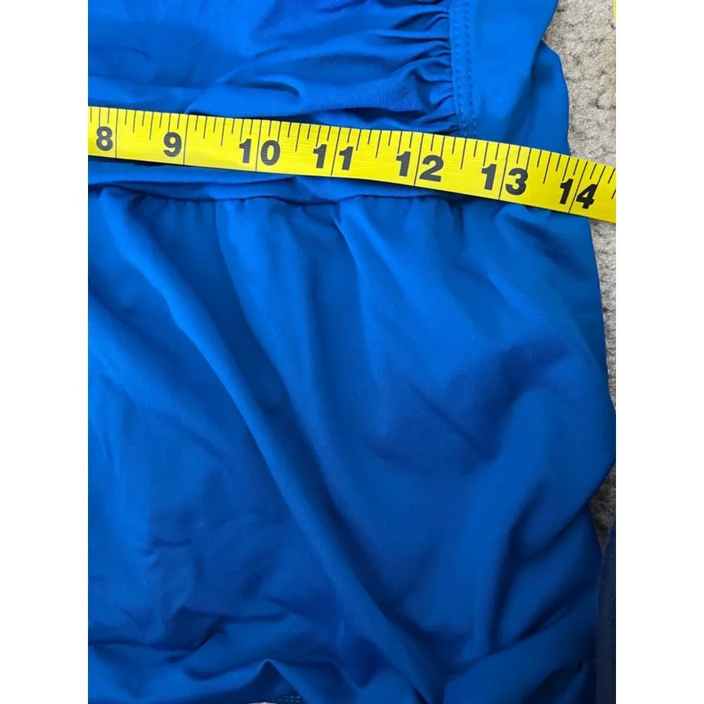 La Blanca Womens swimsuit 14 Electric Blue Skirted strappy gathered shelf bra - Image 9