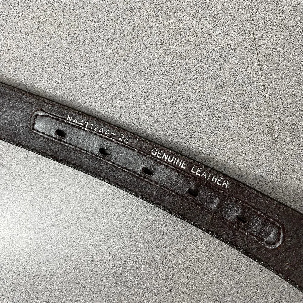 Nocona Belt Co Tan Leather Belt 28 Silver Buckle Western Cowgirl Brown Medallion - Image 8