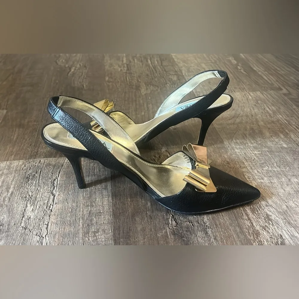FINAL PRICE Leather Cynthia Rowley Bow Heels - Image 6