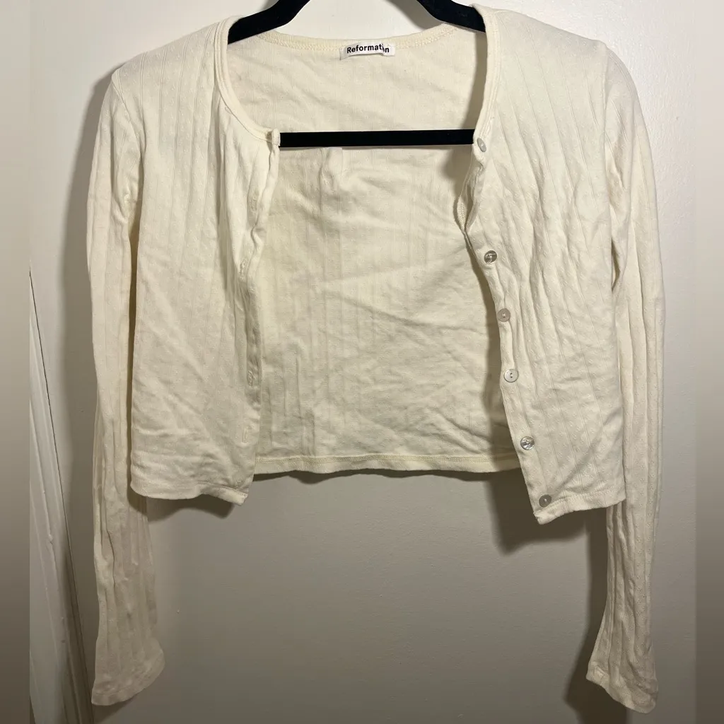 Reformation Cream Knit Top - Image 6