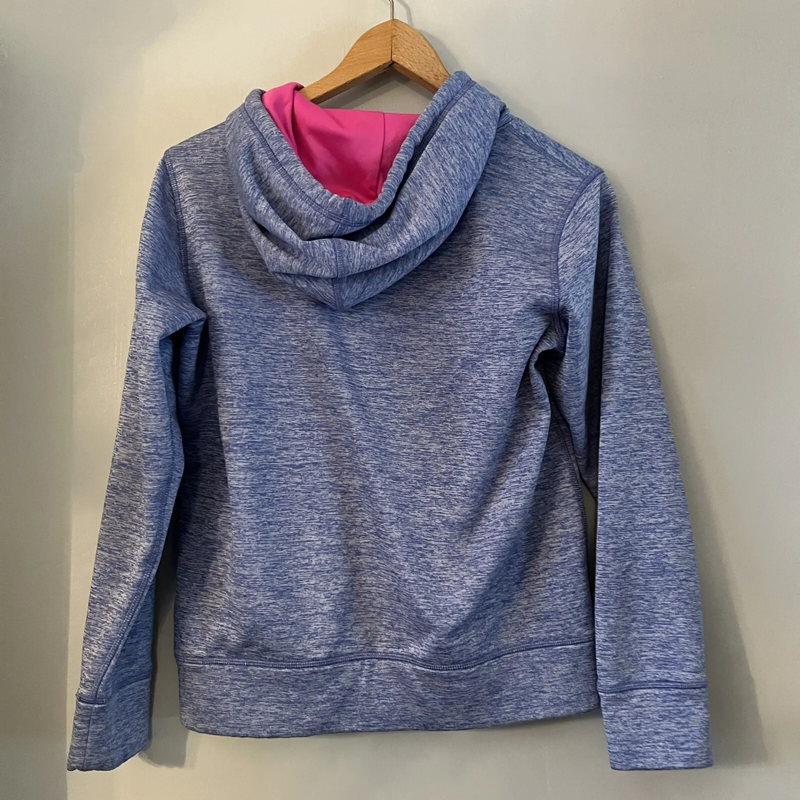 Womens UNDER ARMOUR COLDGEAR STORM athletic hoodie hooded sweatshirt Small Blue - Image 4