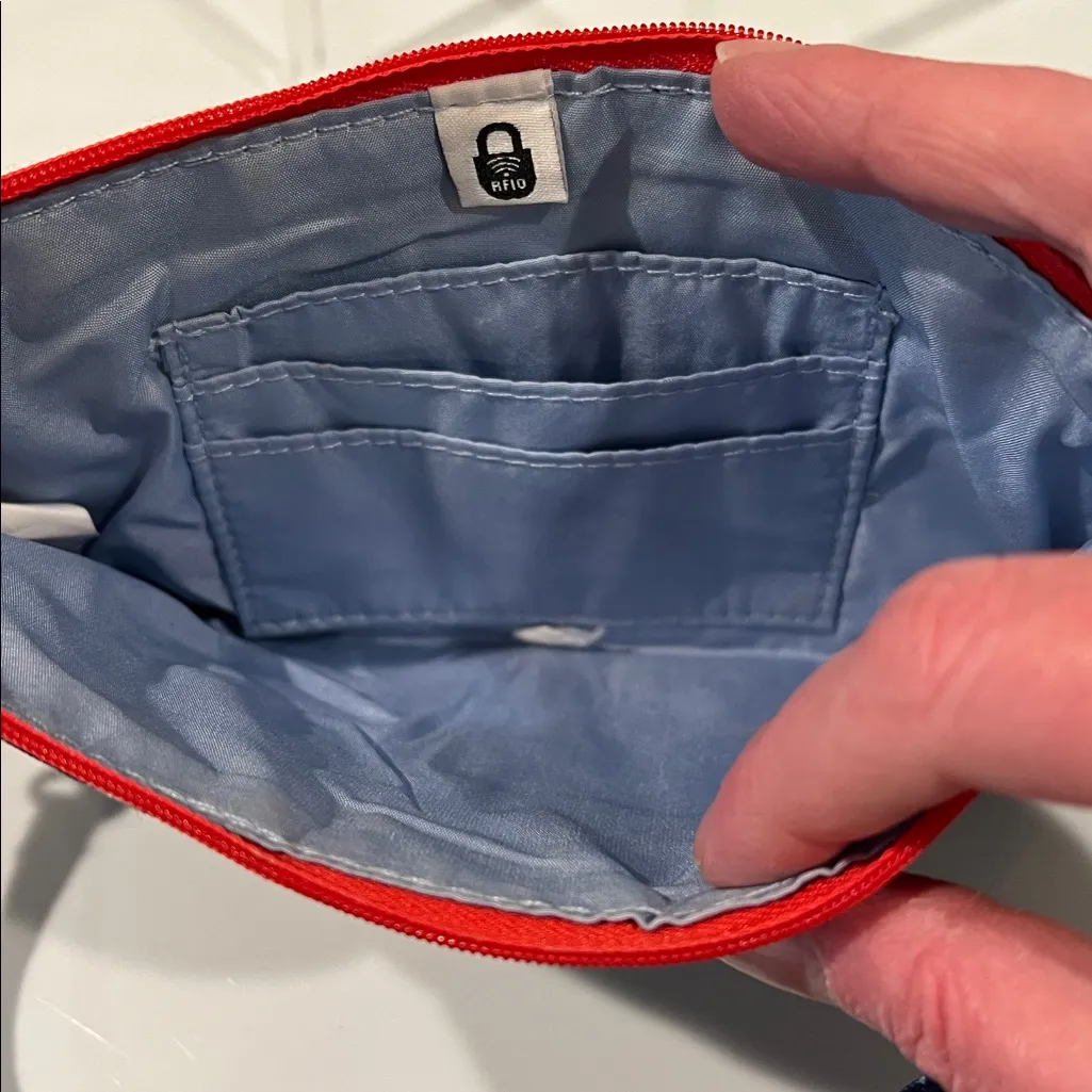 Baggallini Navy and Red Floral Wristlet - Image 5