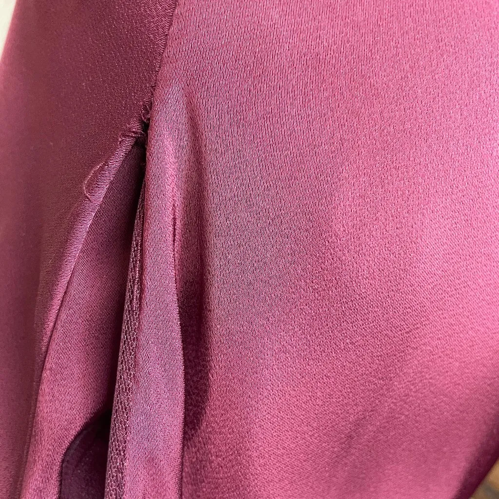 Morilee Madeline Gardner Bordeaux Satin One Shoulder Bridesmaid Dress Gown Sz 4 Red - Image 8