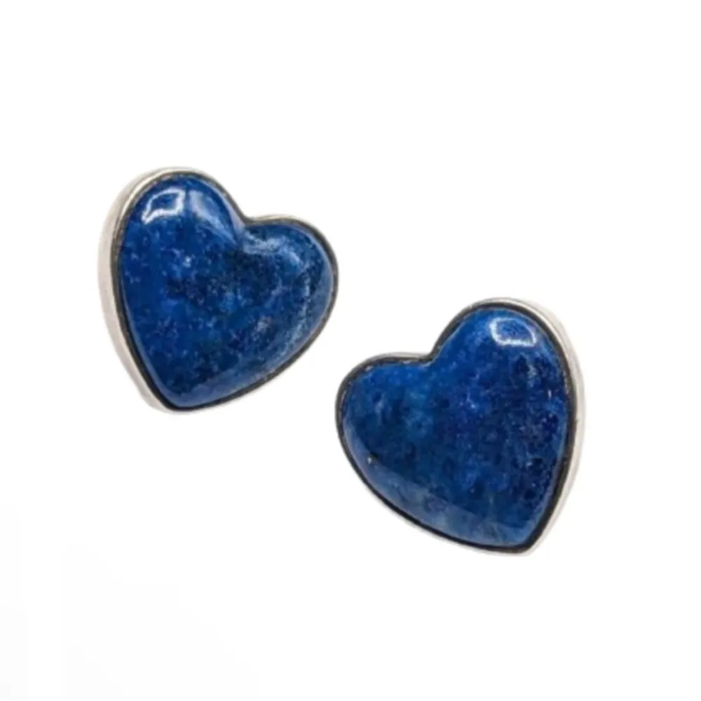 JAY KING DTR Sterling Silver Lapis Lazuli Cabochon Inlay Heart Earrings Blue - Image 3